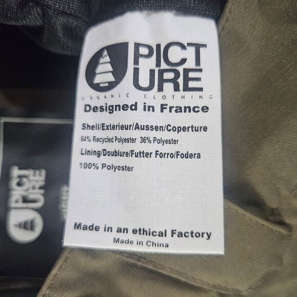 Picture Snowboard Pants Tan/Olive Green Mens L Recyc Polyester Cargo Ski France - Picture 4 of 11